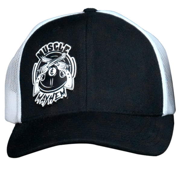 Muscle Mayhem Hat White & Black