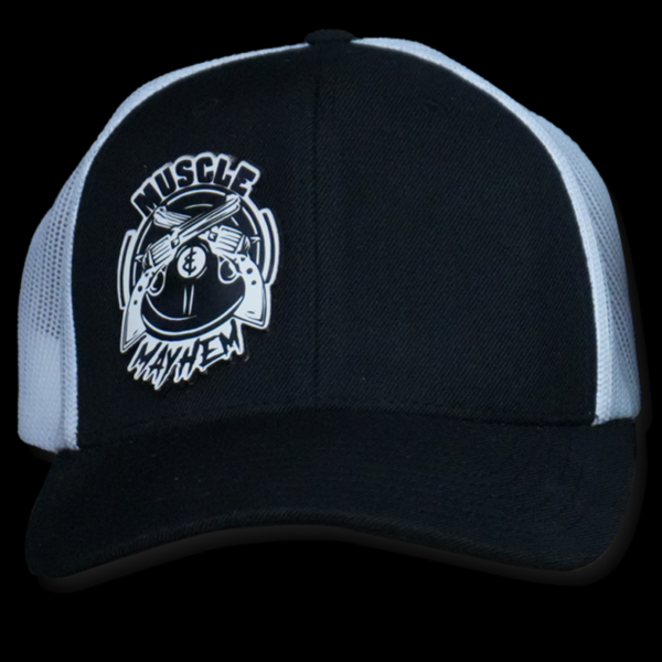 Muscle Mayhem Hat White & Black - Image 2